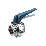 Sanitary Stainless Steel Tri-Clamp Butterfly Valve, Multi-Postion Gripper Handle