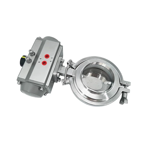 Sanitary Stainless Steel Butterfly Valve With Pneumatic Actuator