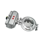 Sanitary Stainless Steel Butterfly Valve With Pneumatic Actuator