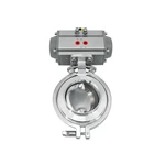 Sanitary Stainless Steel Butterfly Valve With Pneumatic Actuator