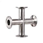 Sanitary Grade Stainless Steel Four Way Connector Tri Clamp Cross