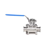 Sanitary 3 PCS Tri-Clamp Hygienic Encapsulated Seal High Platform Ball Valve