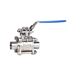 Sanitary Stainless Steel Hygienic Welding Cavity Filled Seat FDA Three-Piece Ball Valve, ISO5211 Mounting Pad