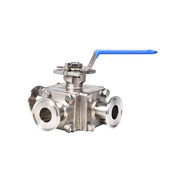 Hygienic Encapsulated Sanitary Stainless Steel Tri-Clamp 3-Way Ball Valve