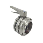 Hygienic Stainless Steel Manual Weld Three Pieces Butterfly Valve With Stainless Steel 12 Positions Handle