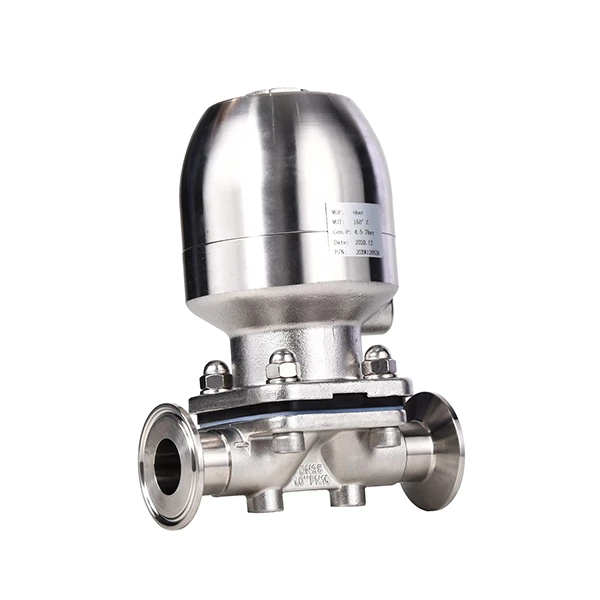 Sanitary Clamp Diaphragm Valve With Stainless Steel Pneumatic Actuator