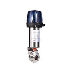 Sanitary Pneumatic Actuator Male-Male Thread Butterfly Valve with C-Top