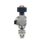 Sanitary Pneumatic Butterfly Valve with Aluminum Actuator Solenoid Valve and Limit Switch