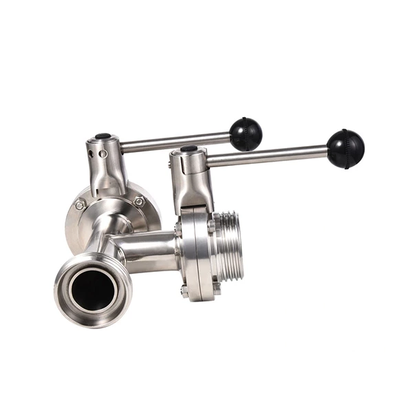 Sanitary Stainless Steel 3 Way Butterfly Valve