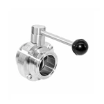 Sanitary Stainless Steel Butt-Weld Butterfly Valve with Pull Handle