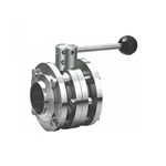 Sanitary Stainless Steel Butt Weld CIP Mixproof Butterfly Valve