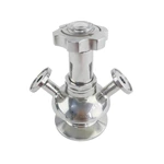 Sanitary Stainless Steel Clamp Aseptic Sampling Valve With Stainless Steel Handle Wheel