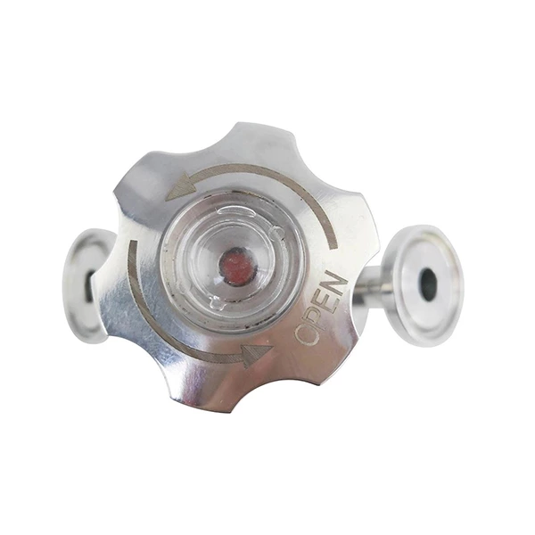 Sanitary Stainless Steel Clamp Aseptic Sampling Valve With Stainless Steel Handle Wheel