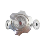 Sanitary Stainless Steel Clamp Aseptic Sampling Valve With Stainless Steel Handle Wheel