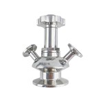 Sanitary Stainless Steel Clamp Aseptic Sampling Valve With Stainless Steel Handle Wheel
