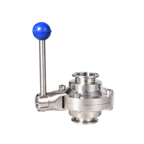 Sanitary Stainless Steel Hygienic Tri-clamp CIP Cleaning Butterfly Type Ball Valve