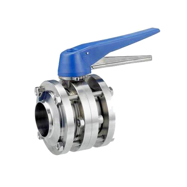 Sanitary Stainless Steel Manual Weld 3PCS Butterfly Valve With 12 Positions Plastic Handle