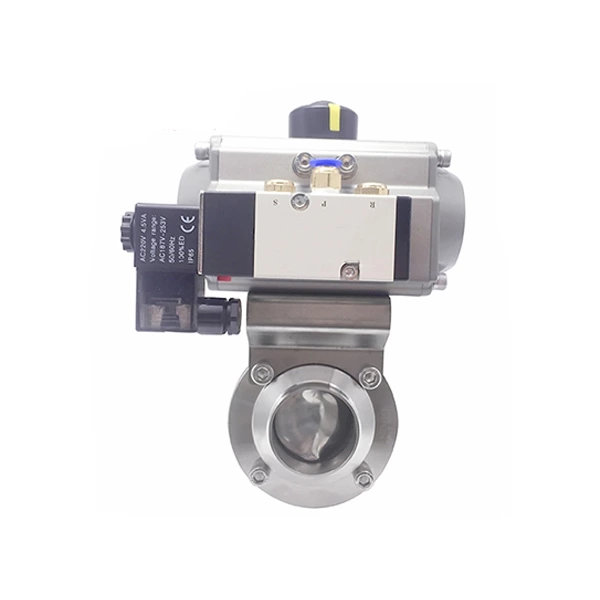 Sanitary Stainless Steel Welding Butterfly Valve With Electric Actuator