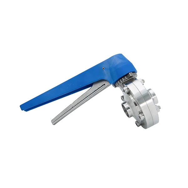 Sanitary Weld Butterfly Valve with Stainless Steel Multi-Positon Gripper Handle