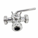 Sanitary Stainless Steel Union 3-Way Plug Valves