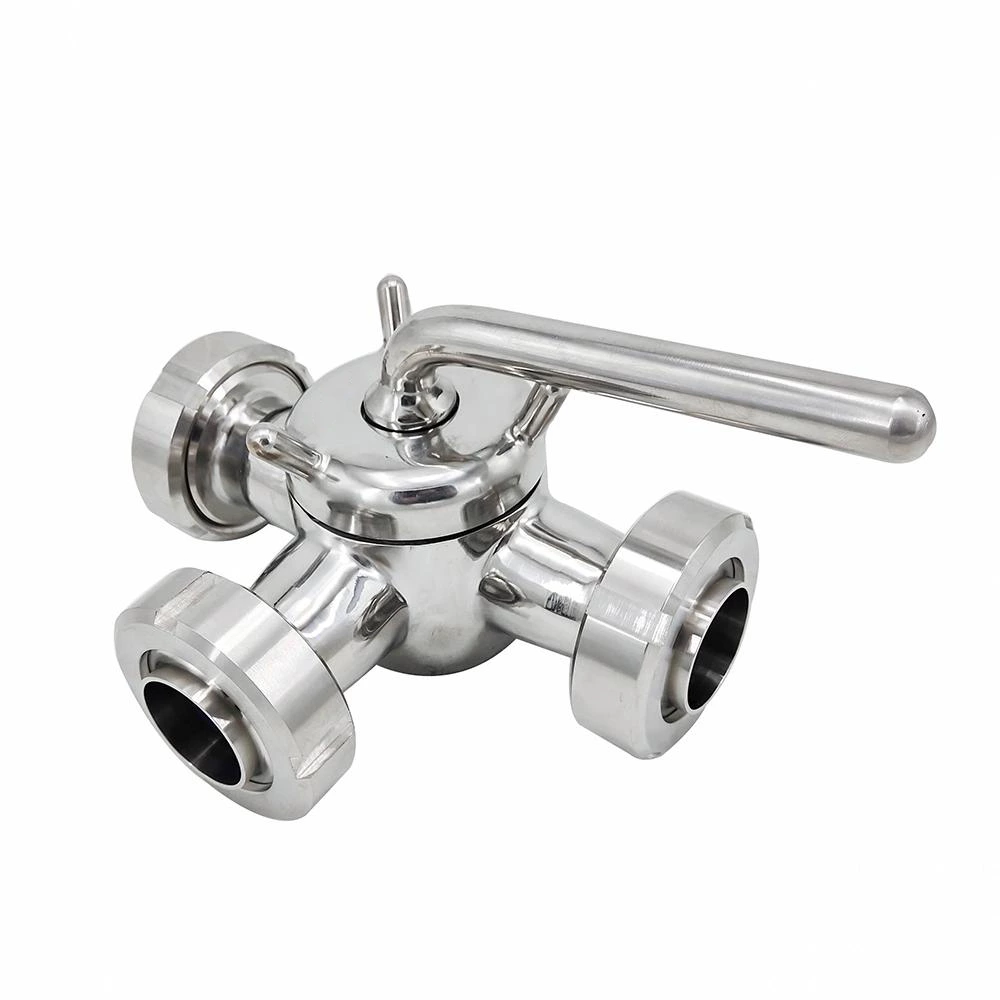 Sanitary Stainless Steel Union 3-Way Plug Valves