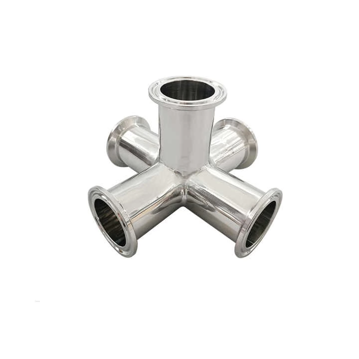 Sanitary Stainless Steel 304 316 Tri Clover 5-way Cross Pipe Tube