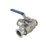 Stainless Steel KF NW Flange 3-way Manual Ball Valve