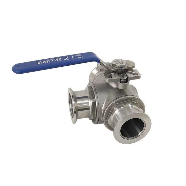 Stainless Steel KF NW Flange 3-way Manual Ball Valve