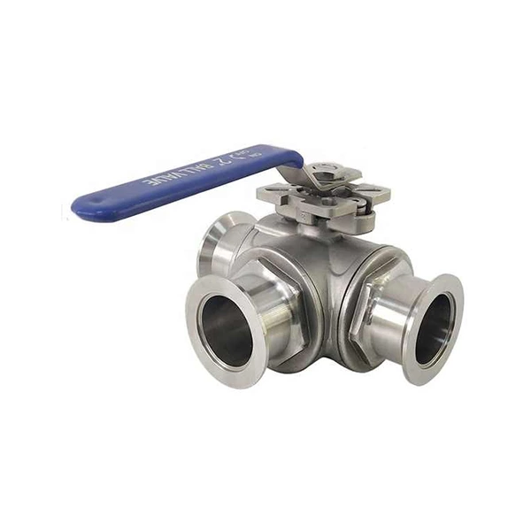 Stainless Steel KF NW Flange 3-way Manual Ball Valve