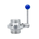 Sanitary Hygienic Male Threaded Butterfly Type Ball Valves