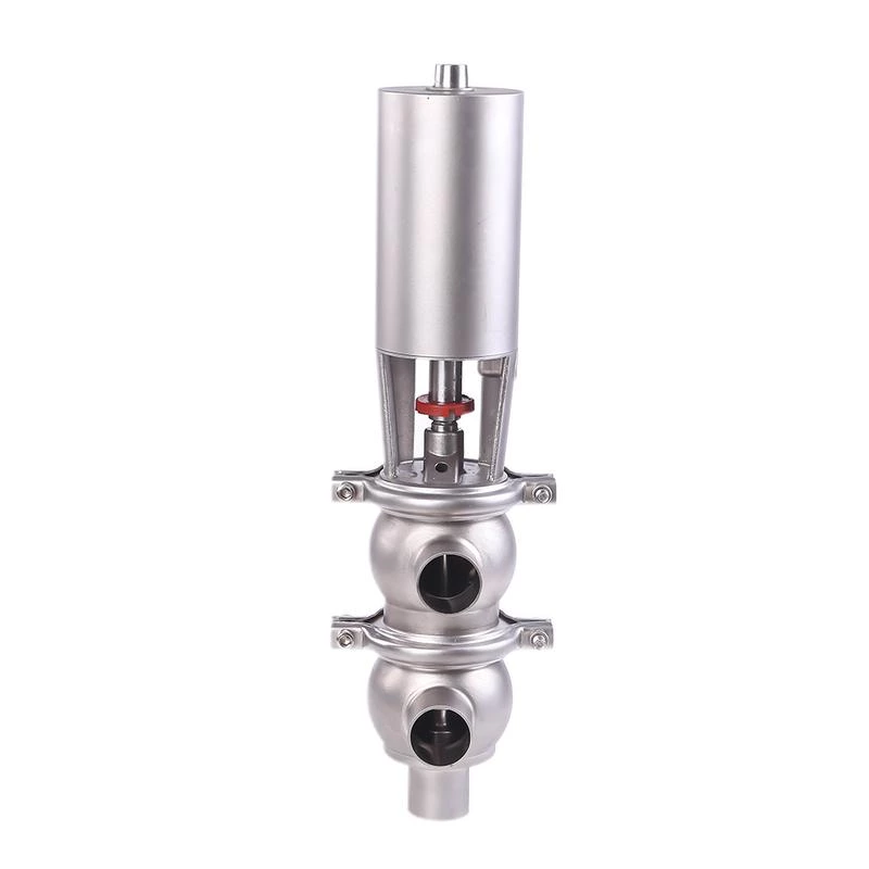 Stainless Steel Sanitary Pneumatic Diverter Double Seat Valves