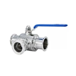 Stanitary Stainless Steel Quick Installation Three Way Threaded Ball Valve