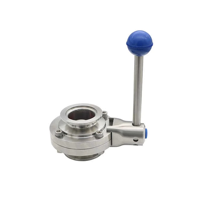 KF-25-Vacuum Butterfly Valve 304 Stainless Steel Clamp with 4 Position handle