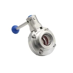 KF-25-Vacuum Butterfly Valve 304 Stainless Steel Clamp with 4 Position handle