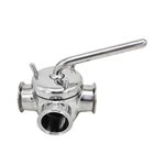 DN50 Sanitary Stainless Steel 3-Plug Valves with Clamping Ends