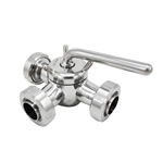 DN50 Sanitary Stainless Steel 3-Plug Valves with Clamping Ends