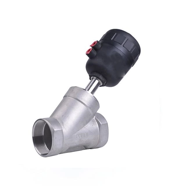 Sanitary Stainless Steel Plastic Actuator Angle Seat Valve