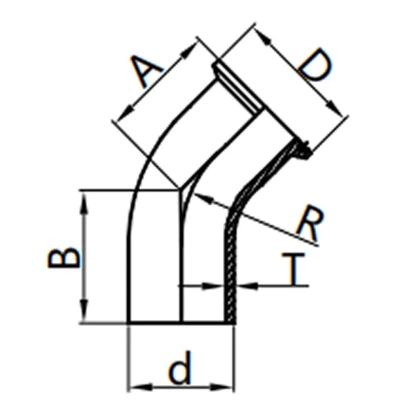 45° Elbow both ends Ferrule/Weld,S2KKW