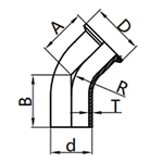 45° Elbow both ends Ferrule/Weld,S2KKW