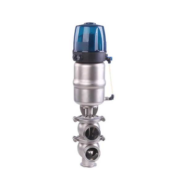 Factory Sanitary Pneumatic Diverter Valves with Control Head