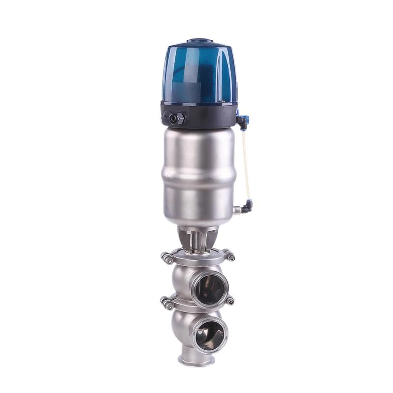 Factory Sanitary Pneumatic Diverter Valves with Control Head