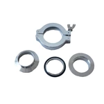 Vacuum components KF50 aluminum vacuum clamp with two Vacuum flanges and FKM seal center ring