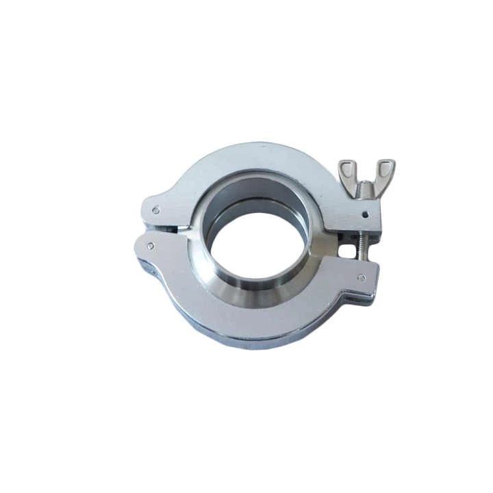 Vacuum components KF50 aluminum vacuum clamp with two Vacuum flanges and FKM seal center ring