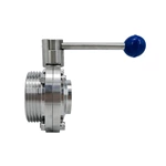 Sanitary Weld Male Butterfly Valves with Pull Handle