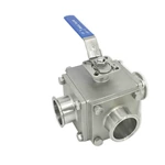 Sanitary Three ways T-Port Non-detention Ball Valves