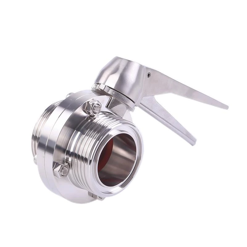 Stainless Steel Sanitary Hygeinic Male Thread Butterfly Valves