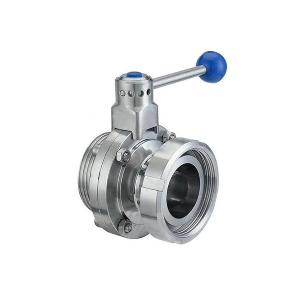 Stainless Steel Sanitary Male Threading Nut Butterfly Valves