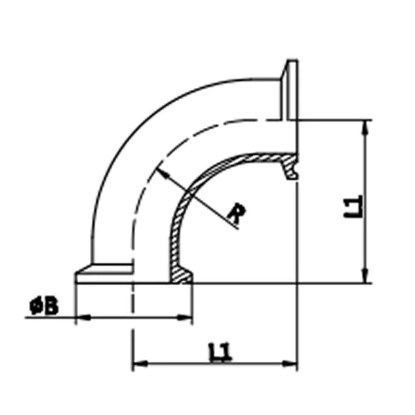 90° Clamped Elbow,2CMP