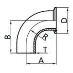 90° Elbow both ends Ferrule/Weld,S2CKW