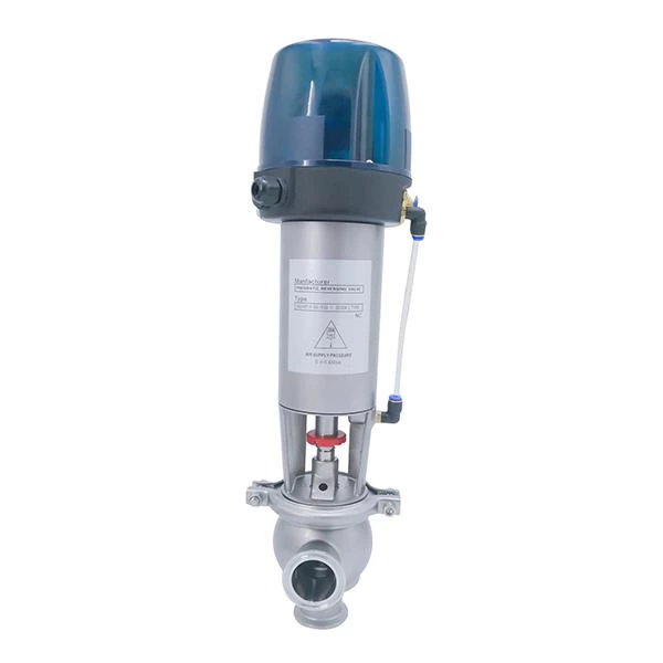 Sanitary LL 3-way Pneumatic Diverter Valves with Control